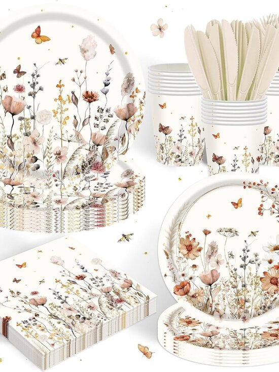 Other - 120 PCS Wildflower Party Decorations Birthday Party Supplies Including Plates, C